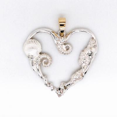 Heart Pendant with Sea Life