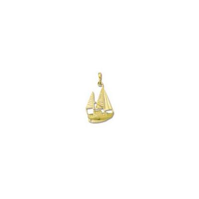 Sail Boat Ketch 2 Mast Medium Pendant with Bail 1089FYB