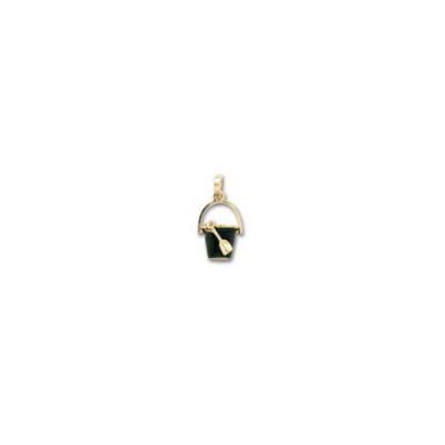 Sand Pail Med Pendant Enamel Black w/Bail