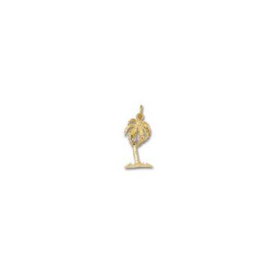 Palm Tree Small Pendant with Diamond White and Jump Ring  MC_815.5YDWJR 