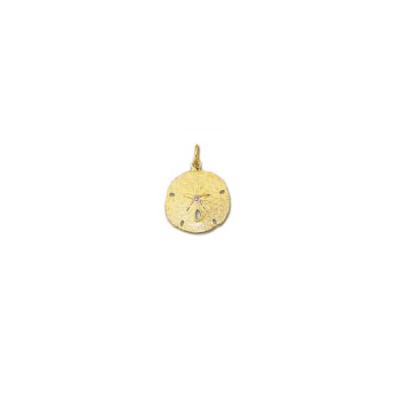 Sand Dollar with Star Large Pendant with White Diamond and 