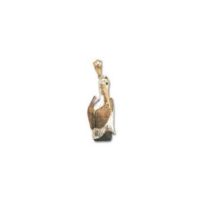 Pelican Standing on Post with Rhodium Large Pendant MCH 22.5YRHTSEB