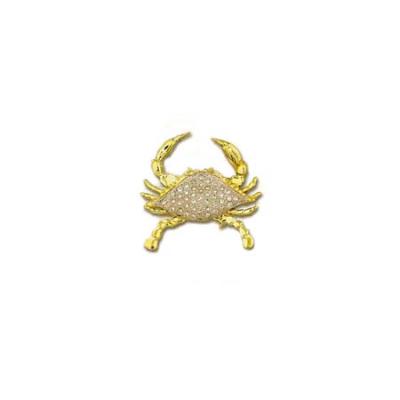 Crab Blue 3D Large Pendant with Diamond White Pave and Hidden Bail  MC_901AFYDWHB