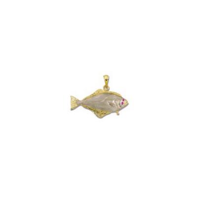 Halibut Pacific Medium Pedant with Ruby Eye, Rhodium Marking and Bail  MC_948.5YRHRUEB