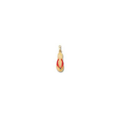 Sandal/Sapphire & Red Porcelain Pendant