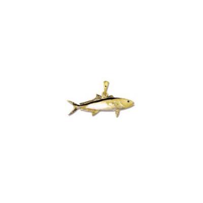 Snapper Yellowtail Medium Pendant with Sapphire Eye, Rhodium Marking and Bail  MC1028.5YRHSAEB