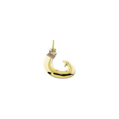 Fish Hook Hawaiian 3D Large Pendan with Jump Ring Large  MCH_52FYRWJRL