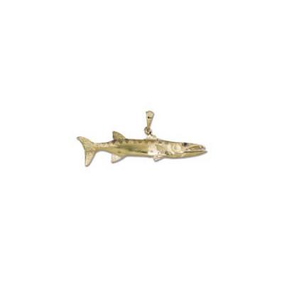 Barracuda with Sapphire Eye & Rhodium Medium White Gold Pendant C320.5WSAEB 