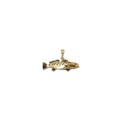 Trout Sea Medium Pendant with Sapphire Eye, Rhodium Marking and Bail  MC_896.5YRHSAEB