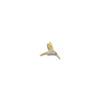 Hummingbird Flying Diamond White Body Sapphire Eye Sm Pendant 107.5DWBSABEHB