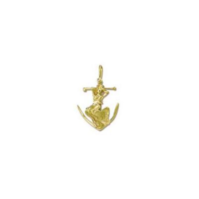 Mermaid on Anchor Large Pendant with Shackle Bail  MC_195FYSB