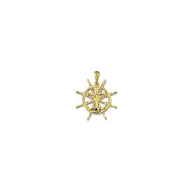 Anchor on Ships Wheel Medium Pendant with Bail 237BFYB