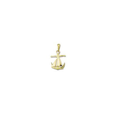 Sail Boat on Anchor Medium Pendant with Bail MC 540FYB