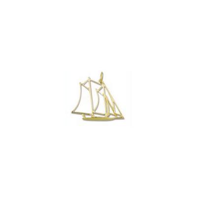 Sail Boat Sloop Double Mast Wire Medium Pendant 14FYJR