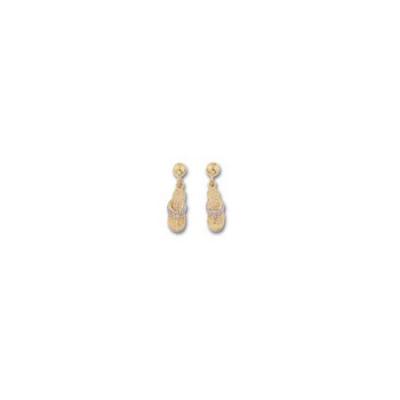 Sandal/2-1 Diamonds/Rhodium Ball Drop Earring