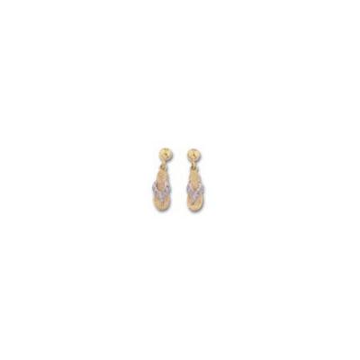 Sandal/Pave Diamonds Ball Drop Earring
