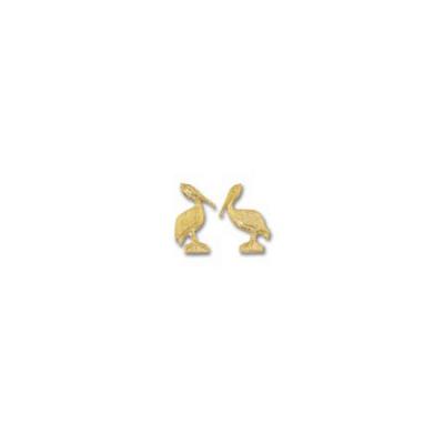 Pelican Standing Small Earrings with Posts MC 325.5YPT