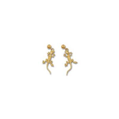 Lizard 3D Medium Earrings with Ball Drops  ME_ 751DFYBD