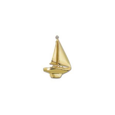 Sail Boat Sloop with Diamond Large Brooch 1FYDWP