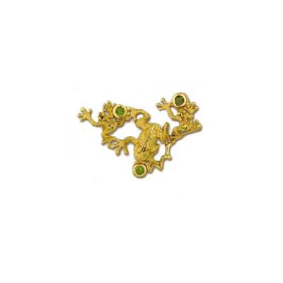 Frogs 3/D with 3 -4mm Peridots Large Slide 49YPE